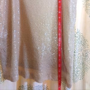 Sequined champagne skirt.  Hand made.  Lined, stretchy special occasion skirt